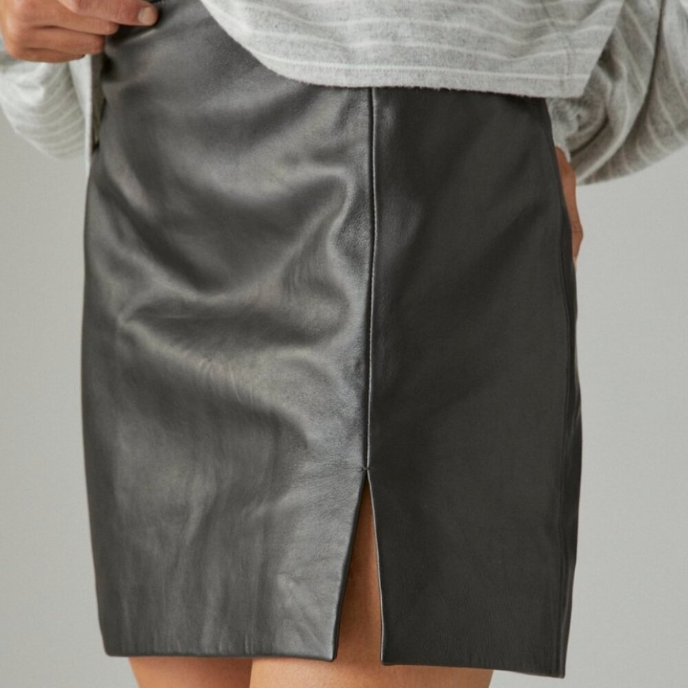NWOT Lucky Brand Leather Miniskirt